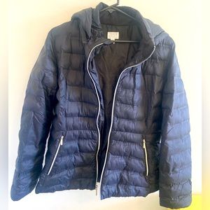 Black Puffer, Hooded, Large, Women’s Coat